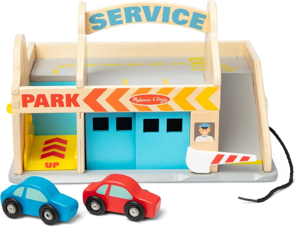 Melissa & Doug Service Station Parking Garage and Drive-Thru Car Wash NWT